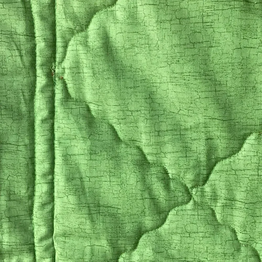 NWT Hand Crafted Greens and Golds Nature Prints Lap Quilt